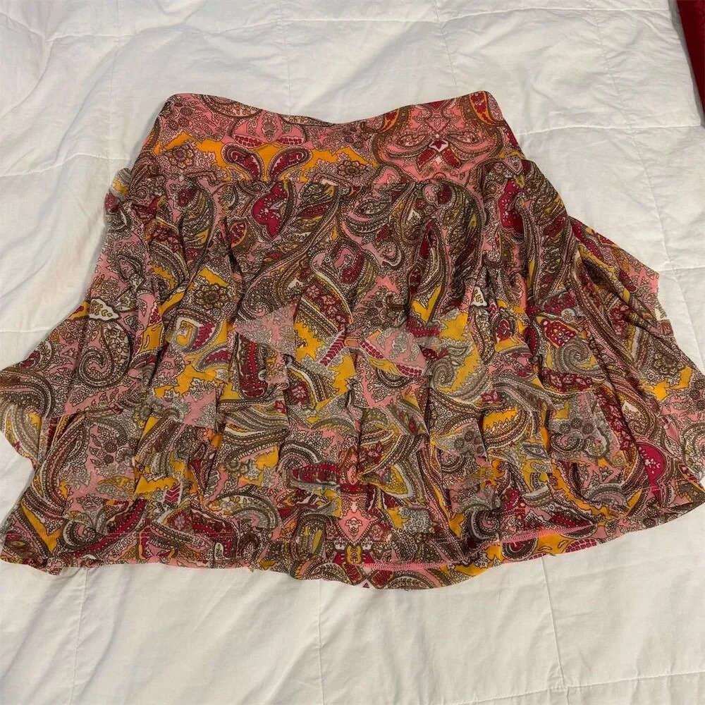 INC International‎ Concepts Women's Mini Skirt Size M Paisley Y2K Fairycore 90s